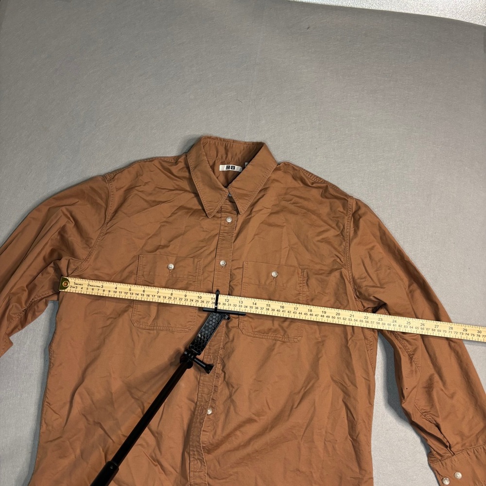 Uniqlo Men's Brown 100% Cotton Button-Up Shirt S Dual Chest Pockets - Picture 2 of 16